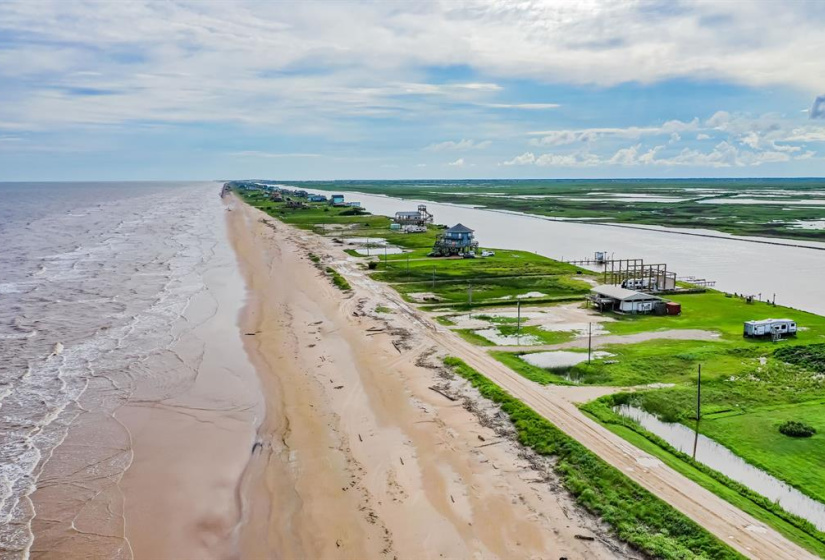 The Areal Views of the East end of the beach.
