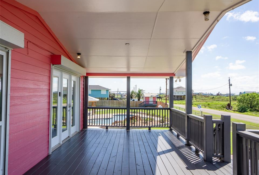 Expansive front deck perfect for relaxing and entertaining.
