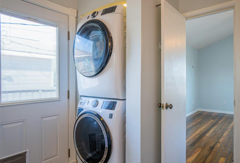 The home includes a nearly new washer and dryer set, just one year old.