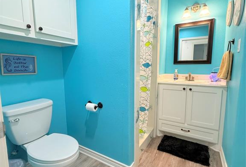 Full bath/laundry area.