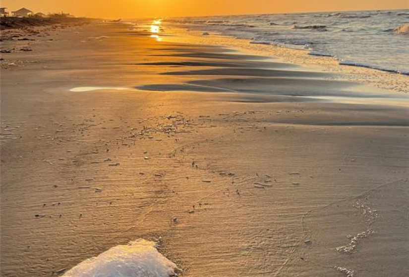 Winter Sunrise across the beach.