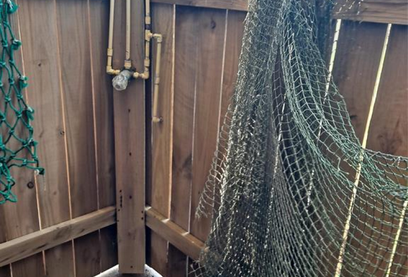 INSIDE OUTDOOR SHOWER
