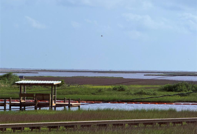 You can see Mitchell's cut, Matagorda Bay and the mouth of Caney Creek from your deck.