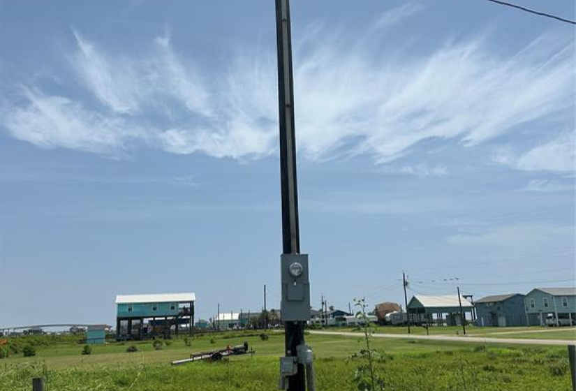 Electrical pole in place