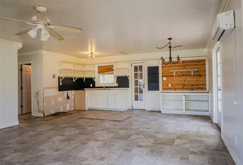 Living room looking into kitchen.