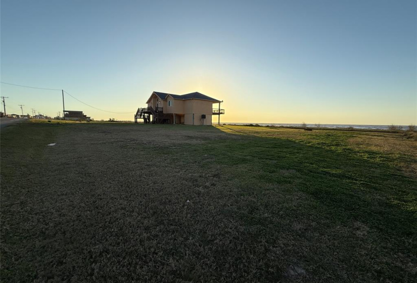 Morning Shot.Property Next door has its lowest adjacent grade as 9.37 Ft.