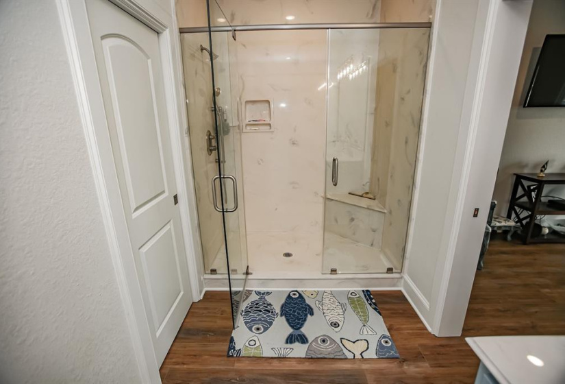Nice, large walk-in shower in the master bath