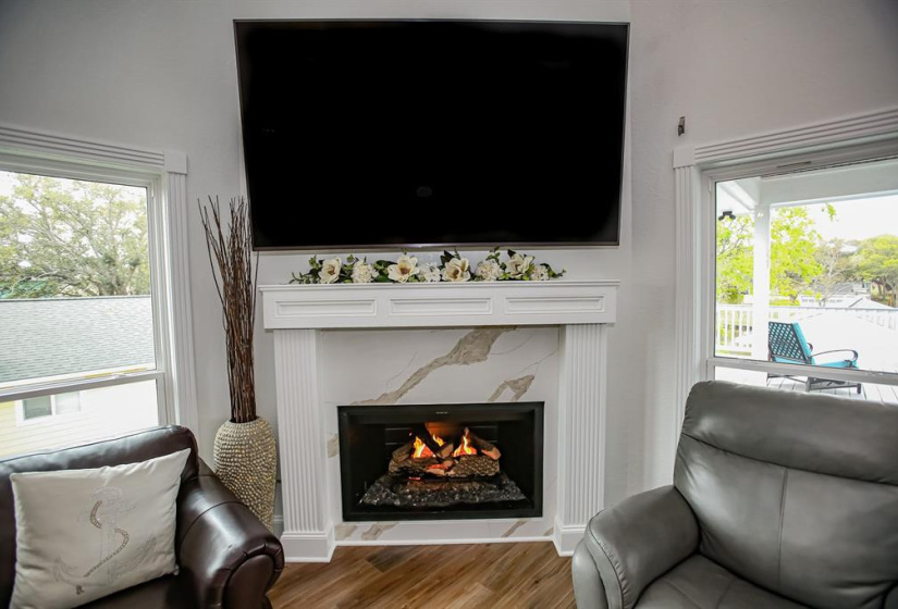 Cozy up to the fireplace on those cold winter nights!
