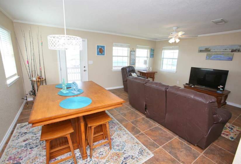 Table for two?  Well this set will accommodate 4 in the Open Concept Guest house
